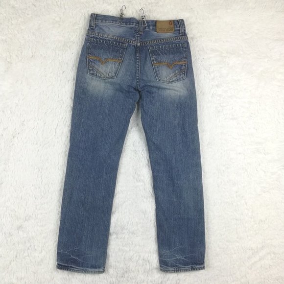 Guess Girls Jeans Straight Leg Denim Blue Medium Wash Ripped 12 - Picture 2 of 13